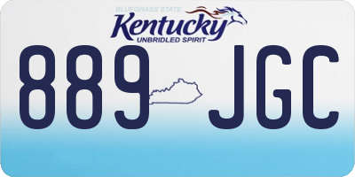 KY license plate 889JGC