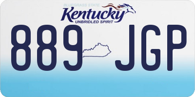 KY license plate 889JGP
