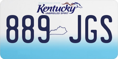 KY license plate 889JGS