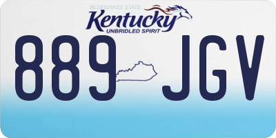 KY license plate 889JGV