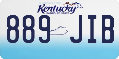 KY license plate 889JIB