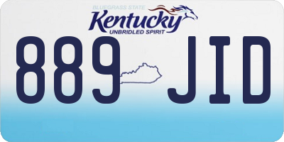 KY license plate 889JID
