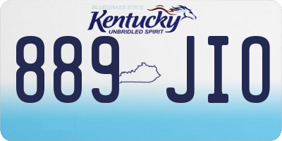 KY license plate 889JIO