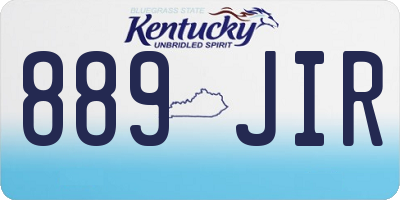 KY license plate 889JIR