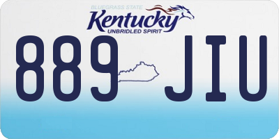 KY license plate 889JIU