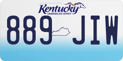 KY license plate 889JIW