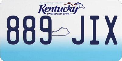 KY license plate 889JIX