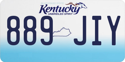 KY license plate 889JIY