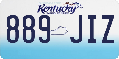 KY license plate 889JIZ
