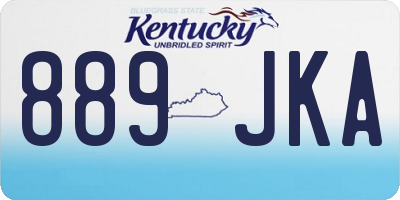KY license plate 889JKA