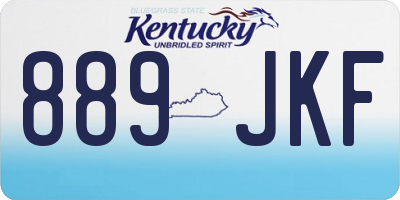 KY license plate 889JKF