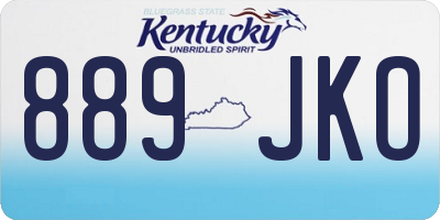 KY license plate 889JKO