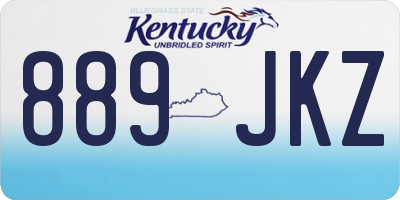 KY license plate 889JKZ