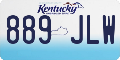 KY license plate 889JLW