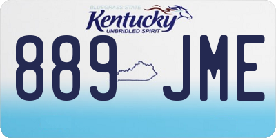 KY license plate 889JME