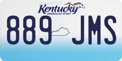 KY license plate 889JMS