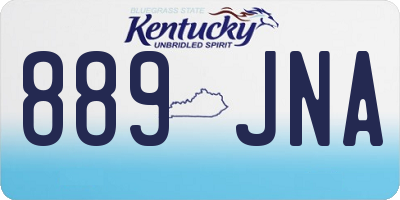 KY license plate 889JNA