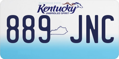 KY license plate 889JNC