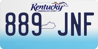 KY license plate 889JNF
