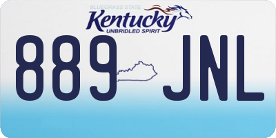 KY license plate 889JNL