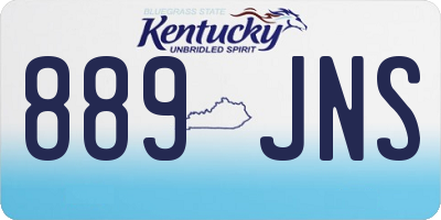 KY license plate 889JNS