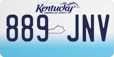 KY license plate 889JNV