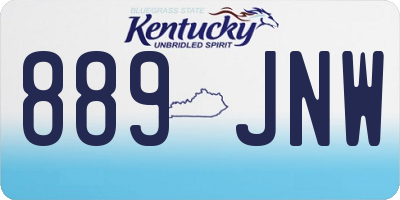 KY license plate 889JNW
