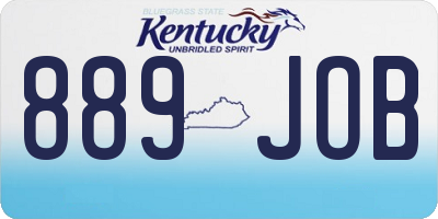 KY license plate 889JOB