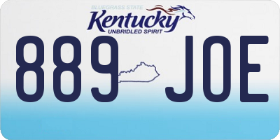 KY license plate 889JOE