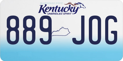 KY license plate 889JOG
