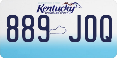 KY license plate 889JOQ