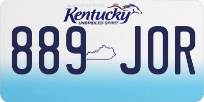 KY license plate 889JOR
