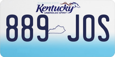 KY license plate 889JOS