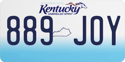 KY license plate 889JOY