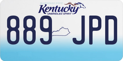KY license plate 889JPD