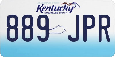 KY license plate 889JPR
