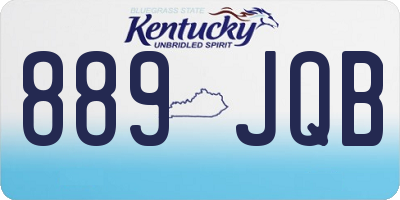 KY license plate 889JQB