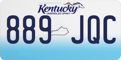 KY license plate 889JQC