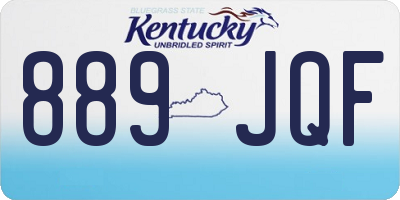 KY license plate 889JQF