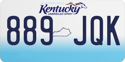 KY license plate 889JQK