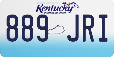 KY license plate 889JRI