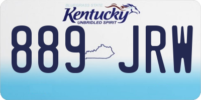 KY license plate 889JRW