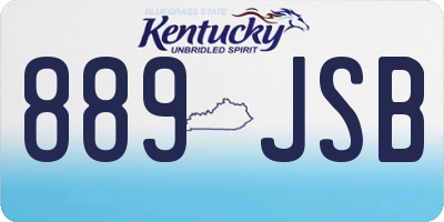 KY license plate 889JSB
