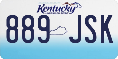 KY license plate 889JSK