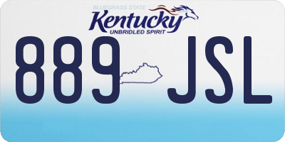 KY license plate 889JSL