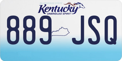 KY license plate 889JSQ