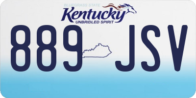 KY license plate 889JSV