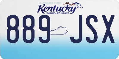 KY license plate 889JSX