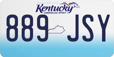 KY license plate 889JSY