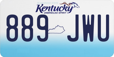 KY license plate 889JWU